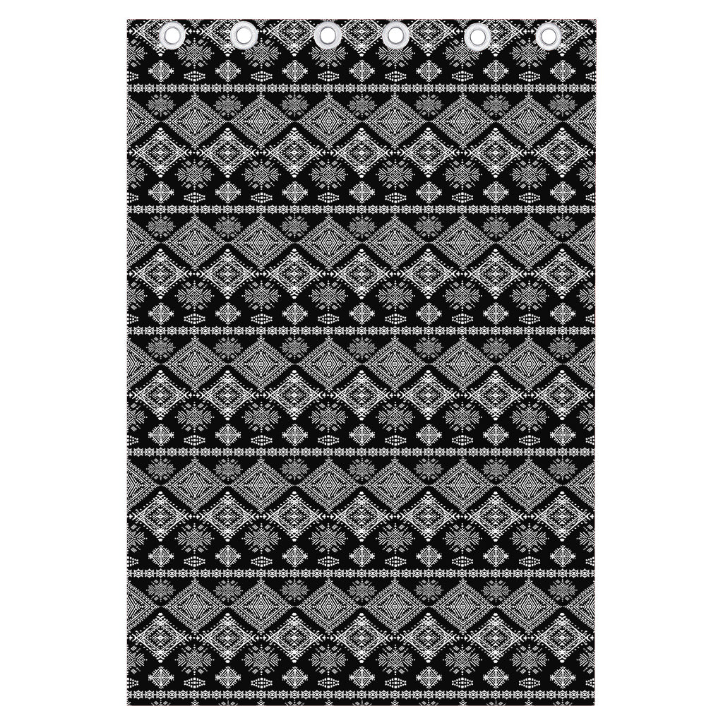 Black And White Boho Tribal Print Curtain