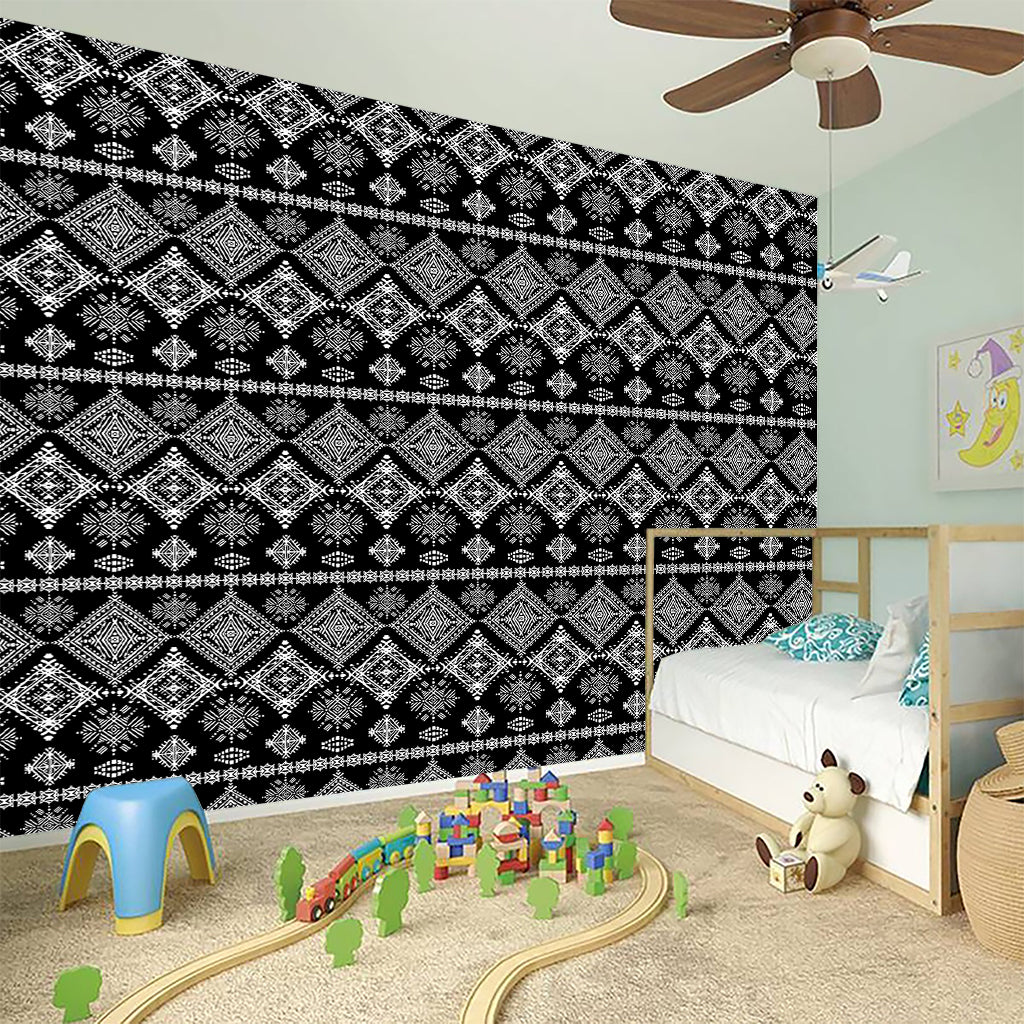 Black And White Boho Tribal Print Wall Sticker