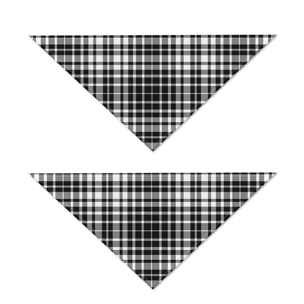 Black And White Border Tartan Print Dog Bandana