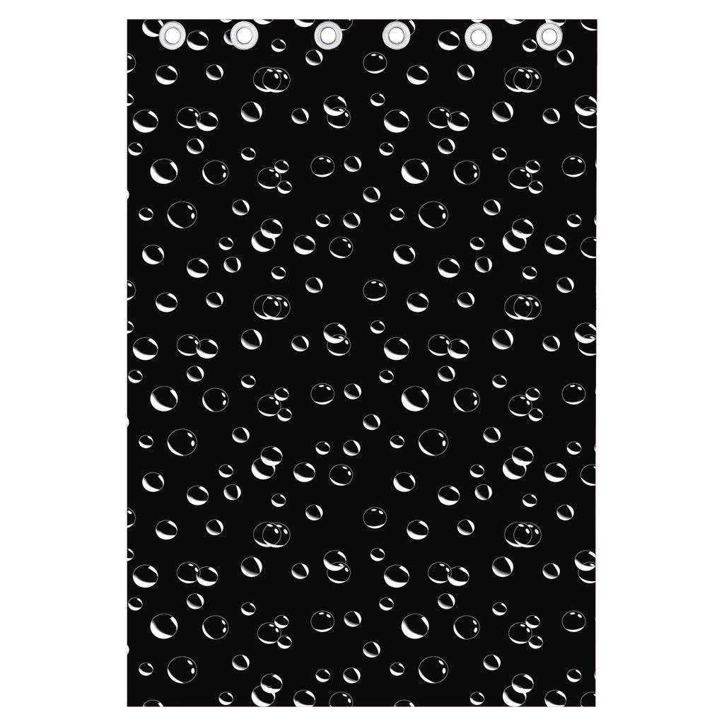 Black And White Bubble Pattern Print Curtain