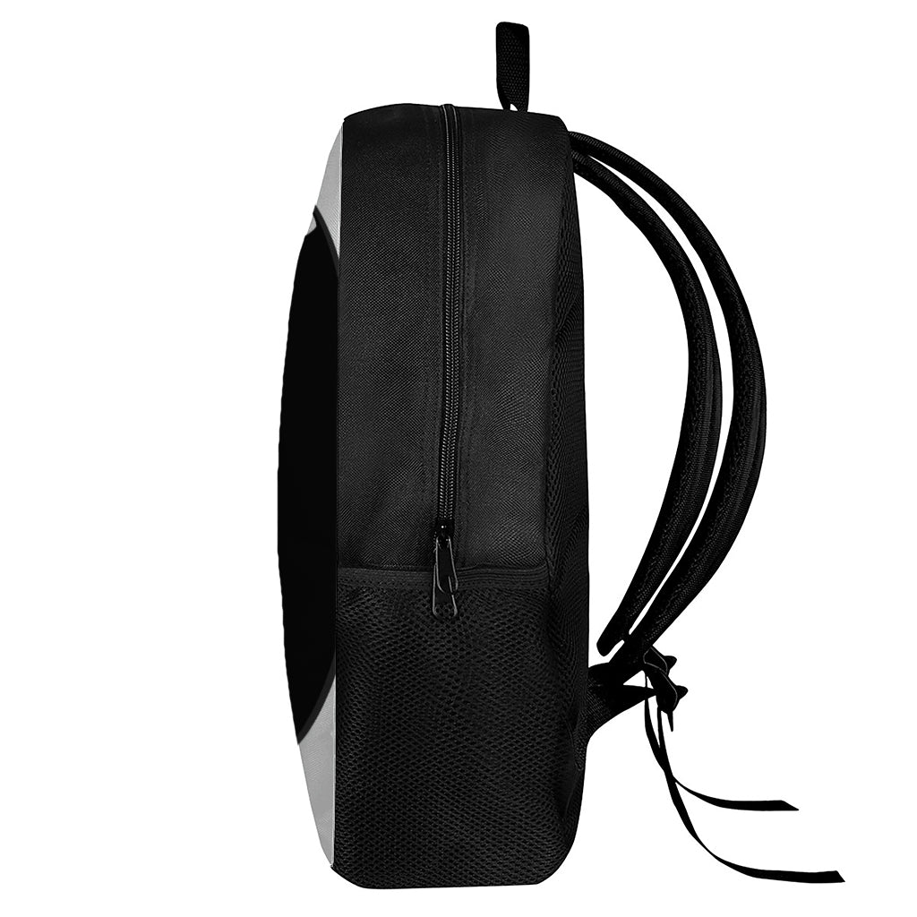 Black And White Cat Yin Yang Print 17 Inch Backpack
