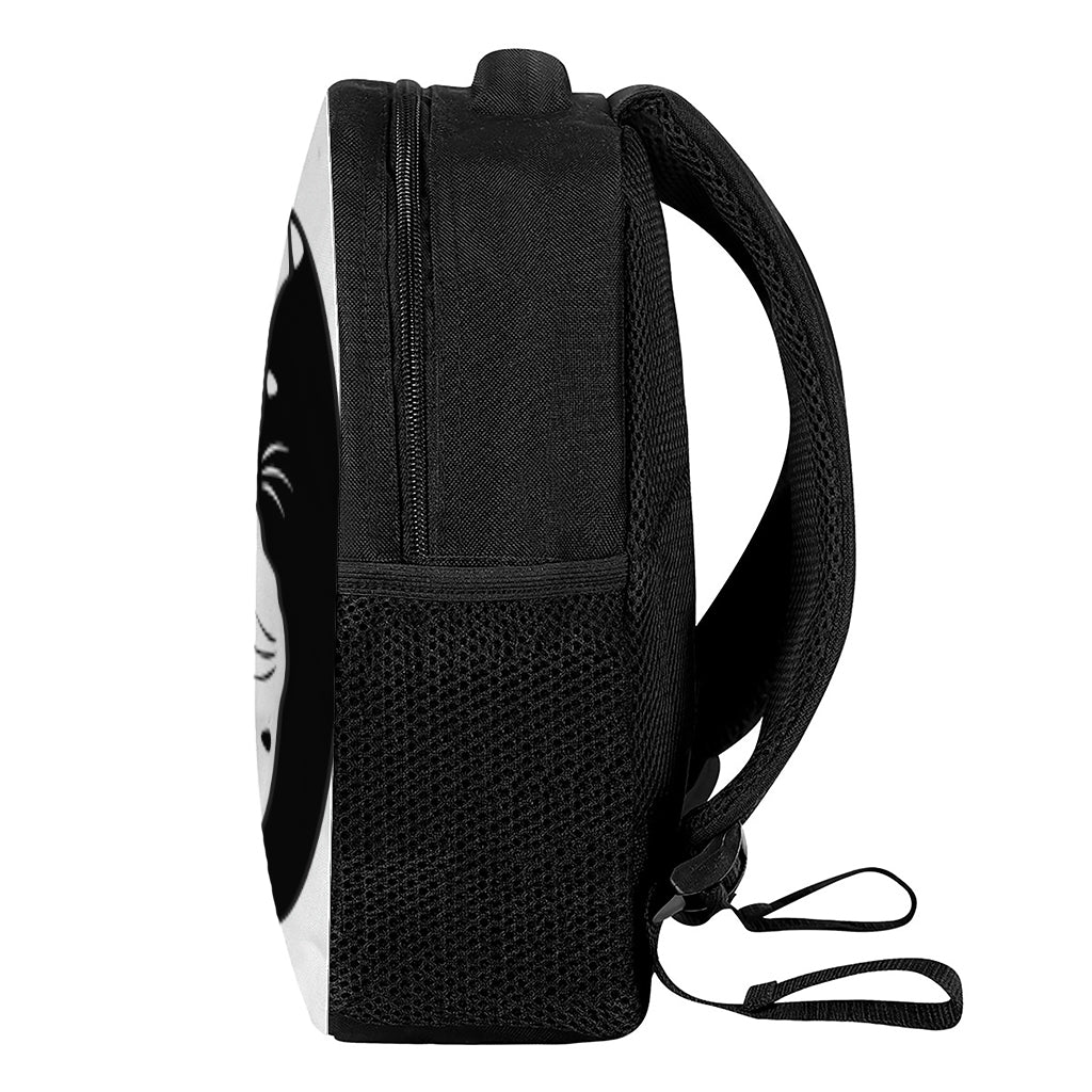 Black And White Cat Yin Yang Print Casual Backpack