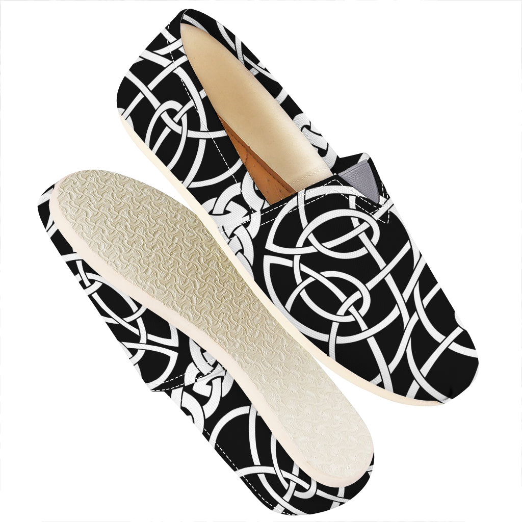 Black And White Celtic Knot Print Casual Shoes