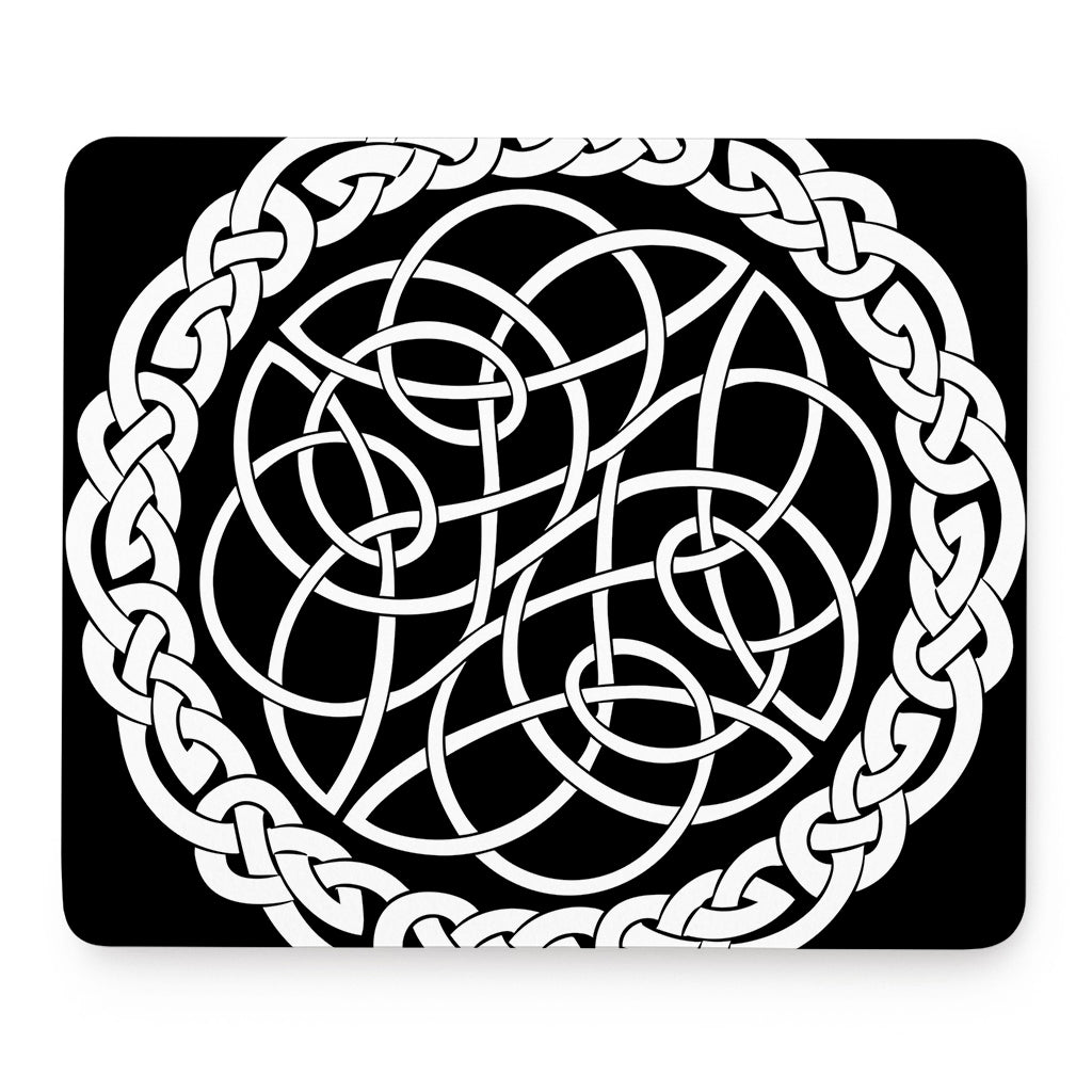Black And White Celtic Knot Print Mouse Pad