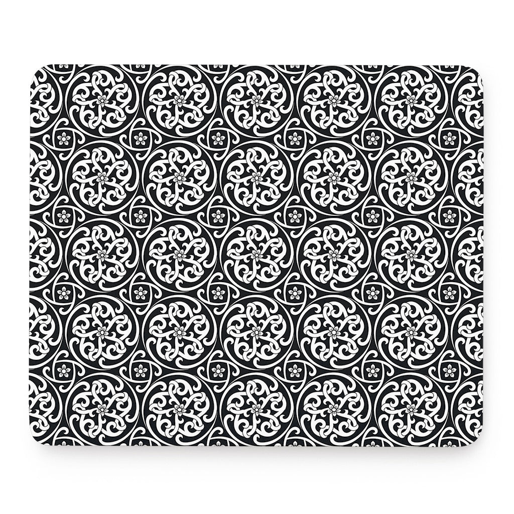 Black And White Celtic Pattern Print Mouse Pad