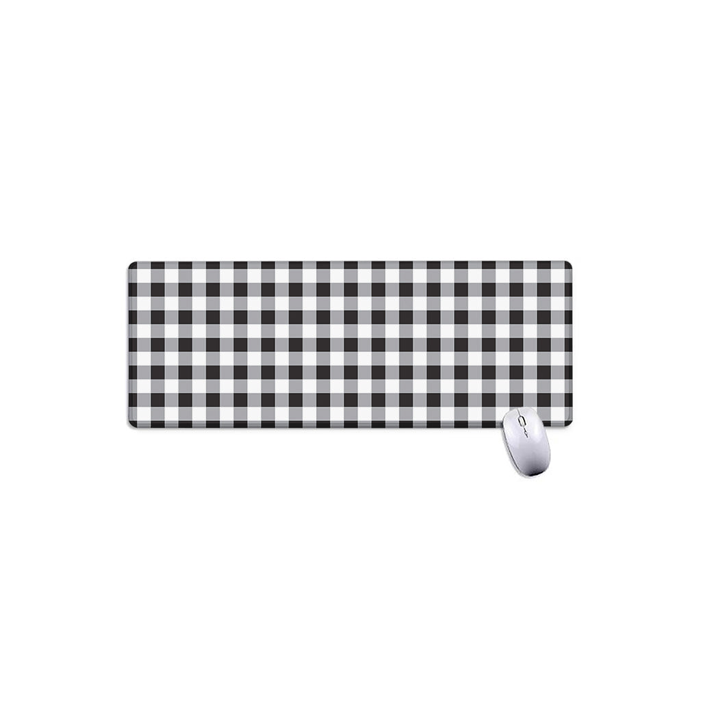 Black And White Check Pattern Print Extended Mouse Pad