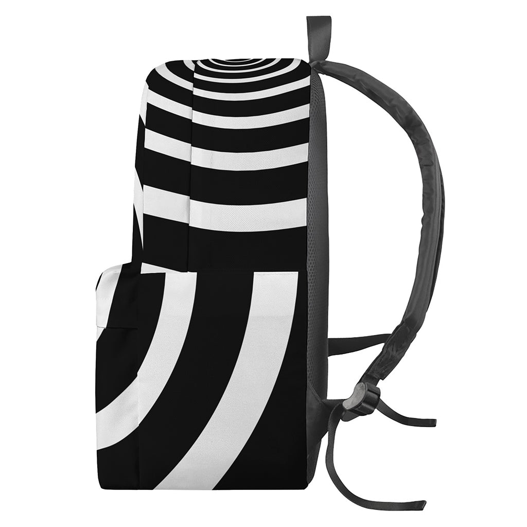 Black And White Circle Swirl Print Backpack