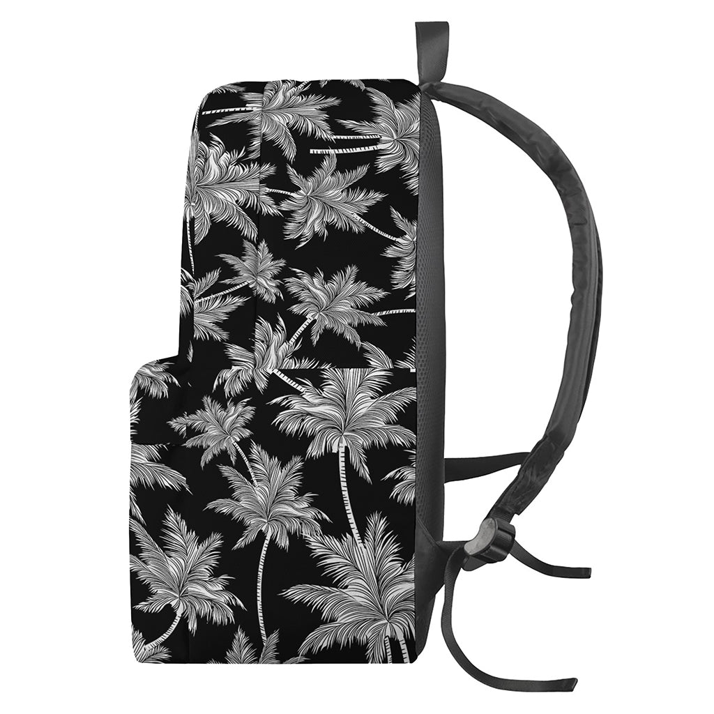Black And White Coconut Tree Print Backpack