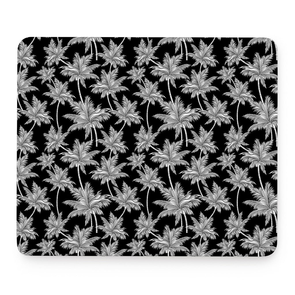 Black And White Coconut Tree Print Mouse Pad