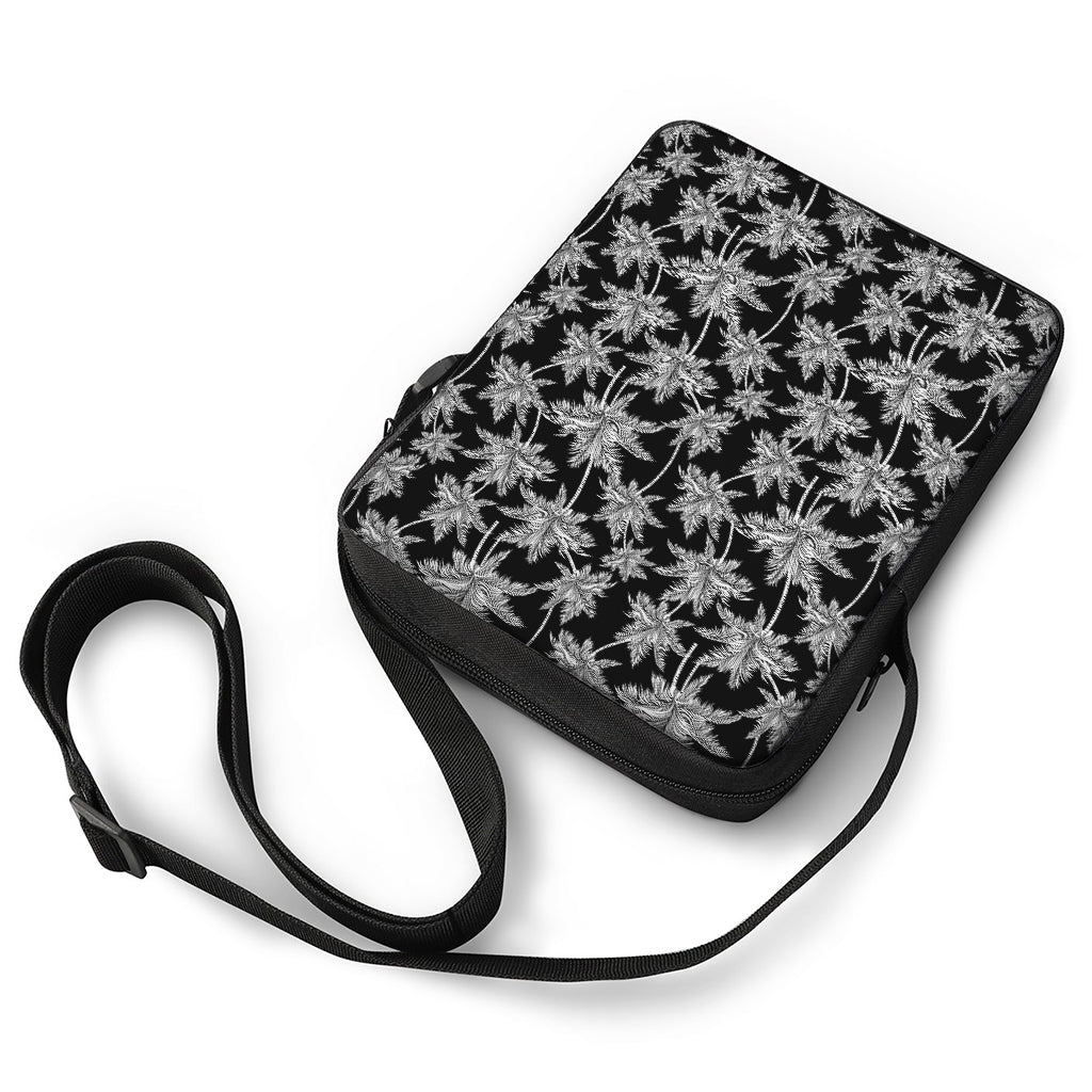 Black And White Coconut Tree Print Rectangular Crossbody Bag