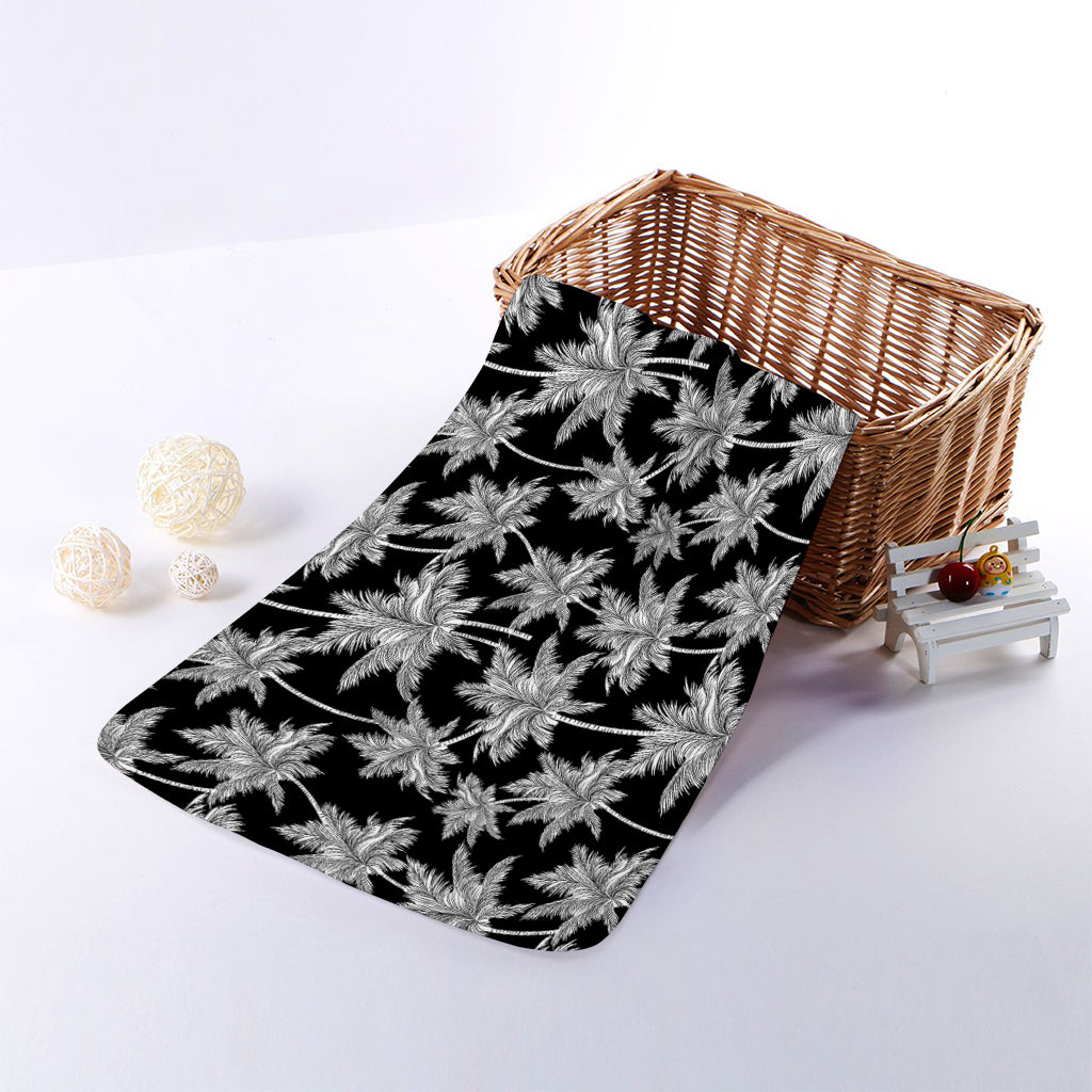 Black And White Coconut Tree Print Towel