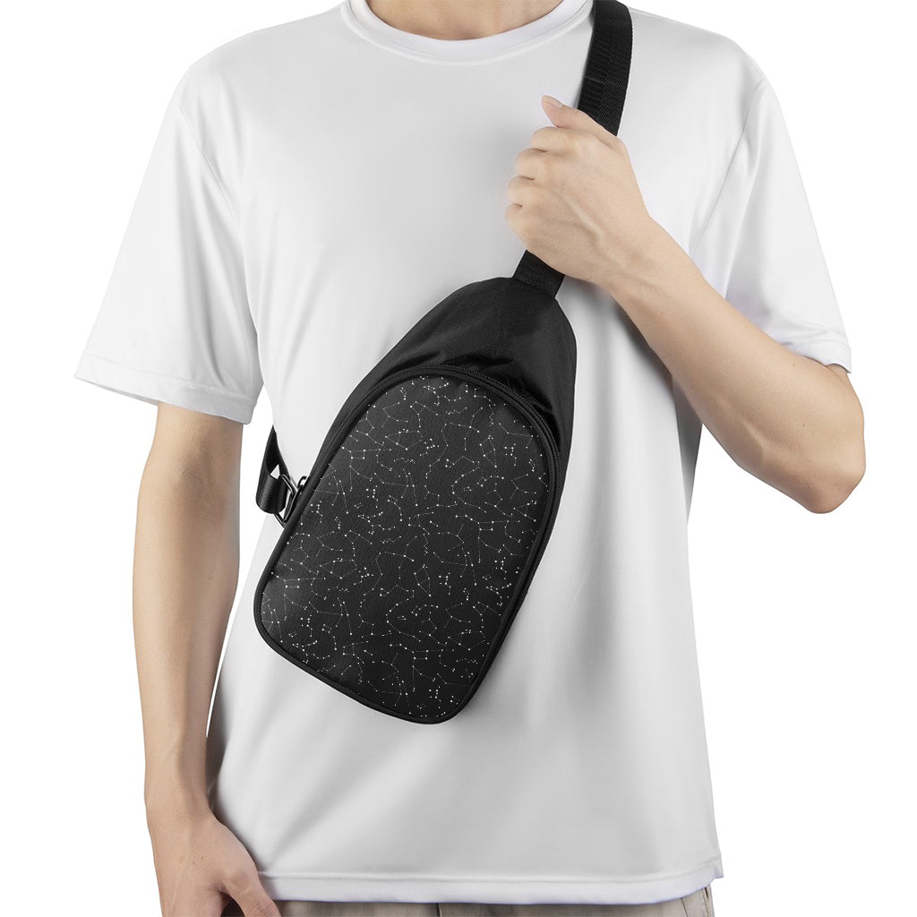 Black And White Constellation Print Chest Bag