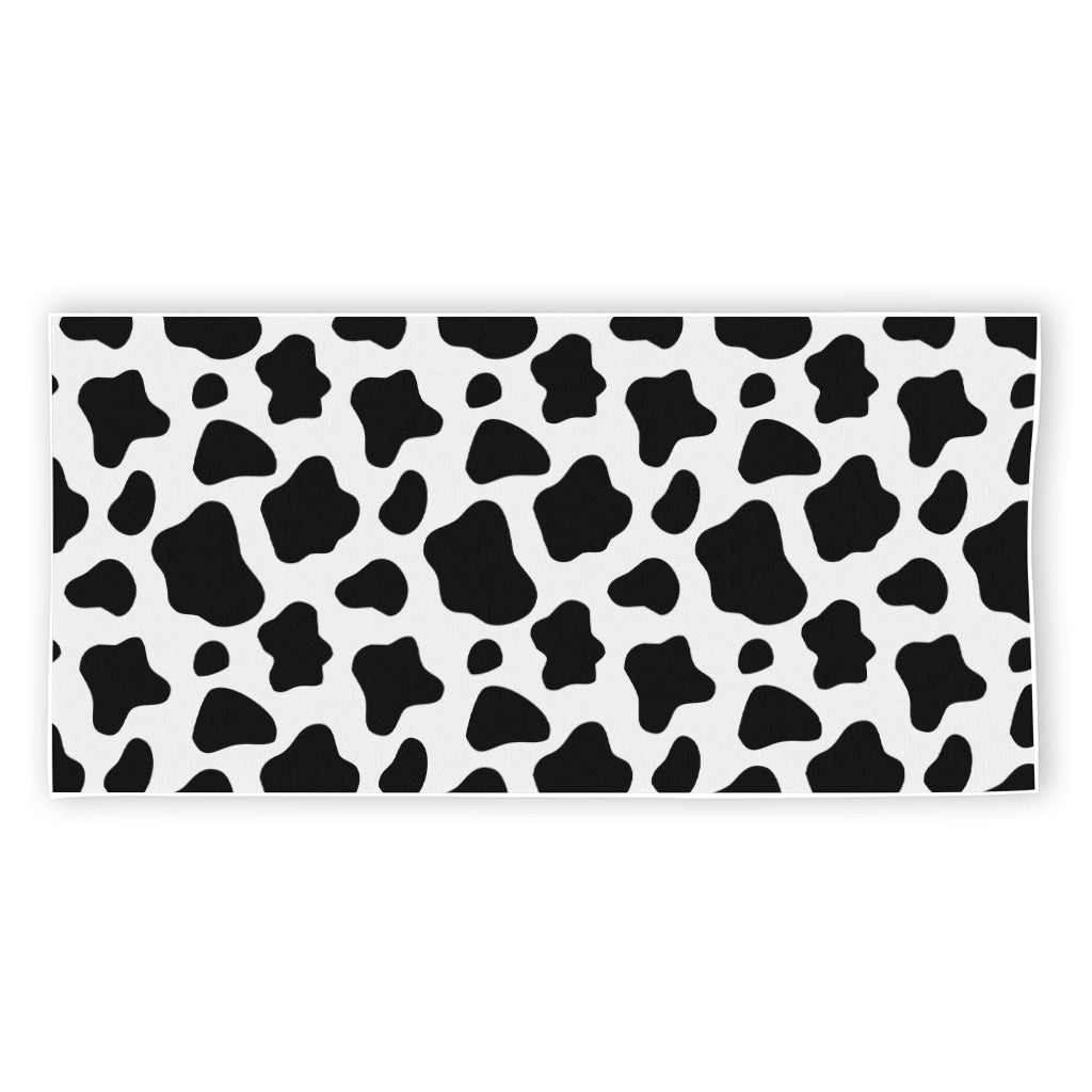 Black And White Cow Print Beach Towel