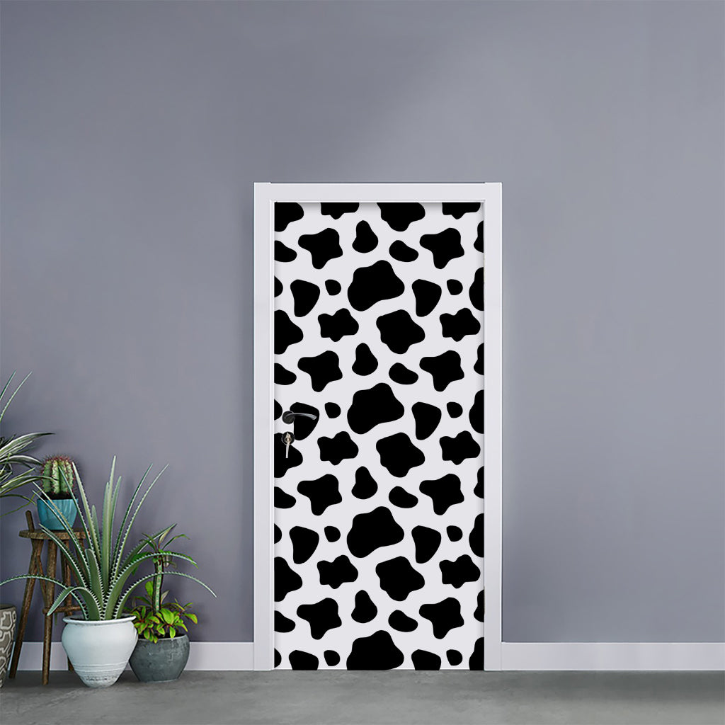 Black And White Cow Print Door Sticker
