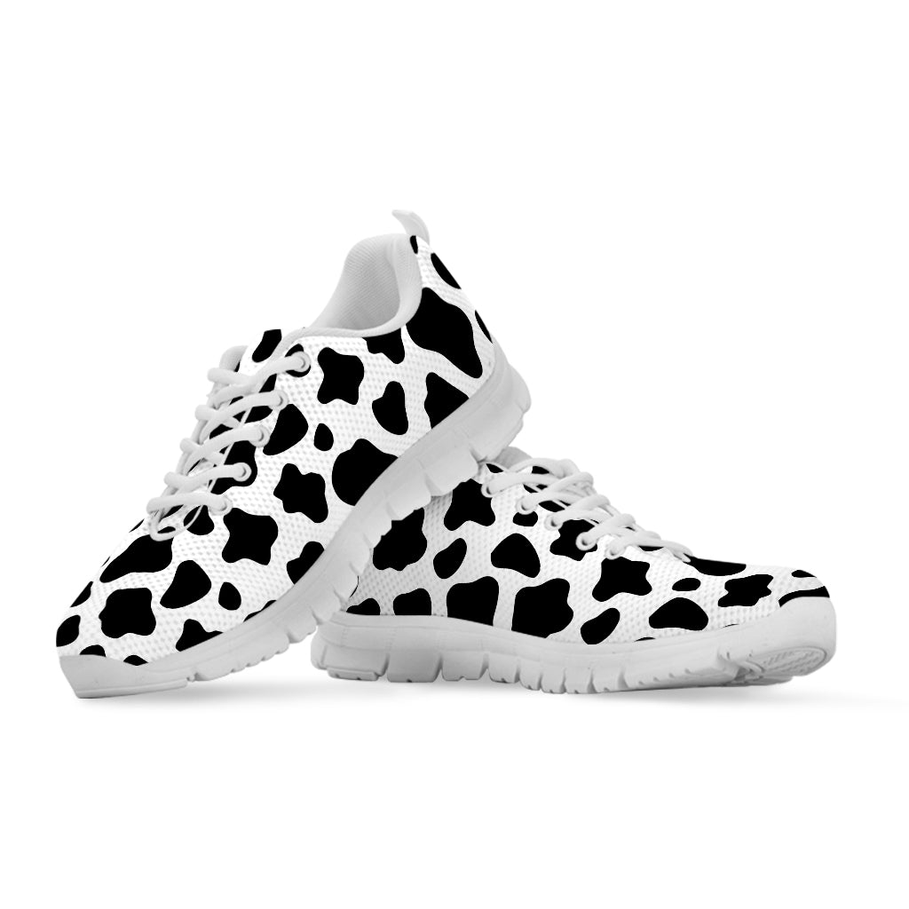 Black And White Cow Print White Running Shoes