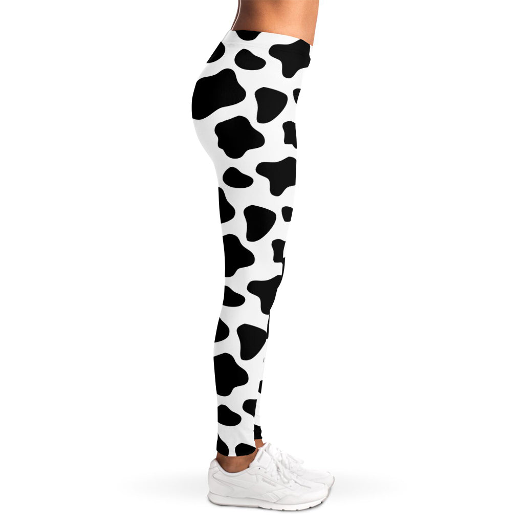 Black And White Cow Print Women's Leggings