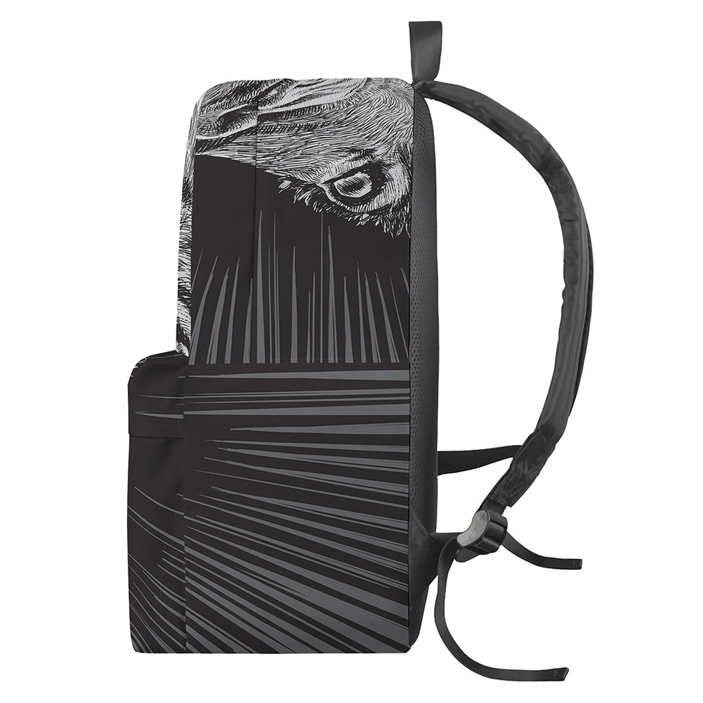 Black And White Crazy Donkey Print Backpack