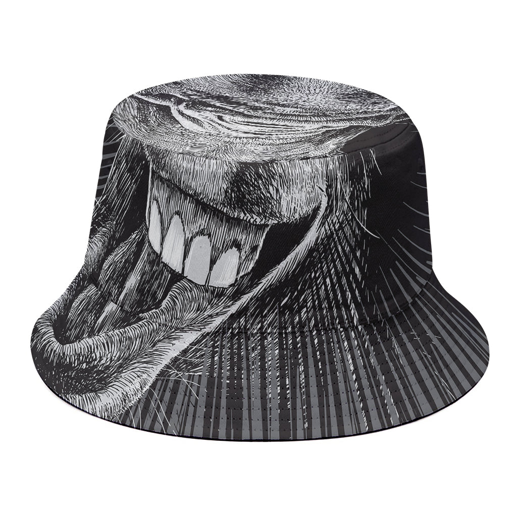 Black And White Crazy Donkey Print Bucket Hat