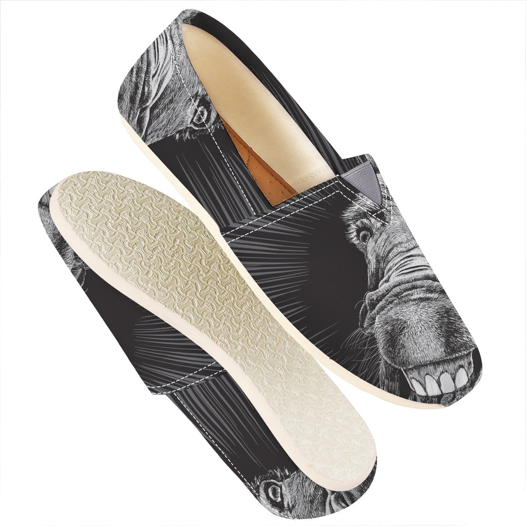 Black And White Crazy Donkey Print Casual Shoes