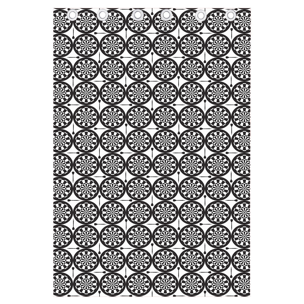 Black And White Dartboard Pattern Print Curtain