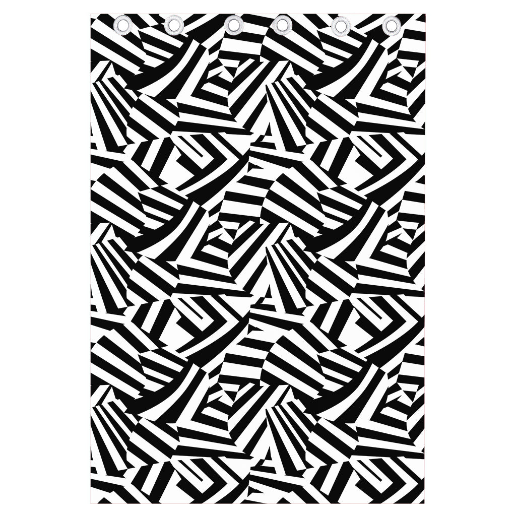 Black And White Dazzle Pattern Print Curtain