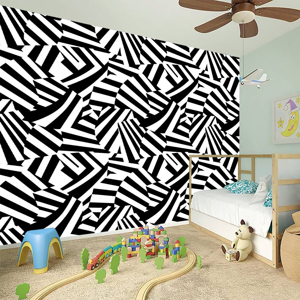 Black And White Dazzle Pattern Print Wall Sticker