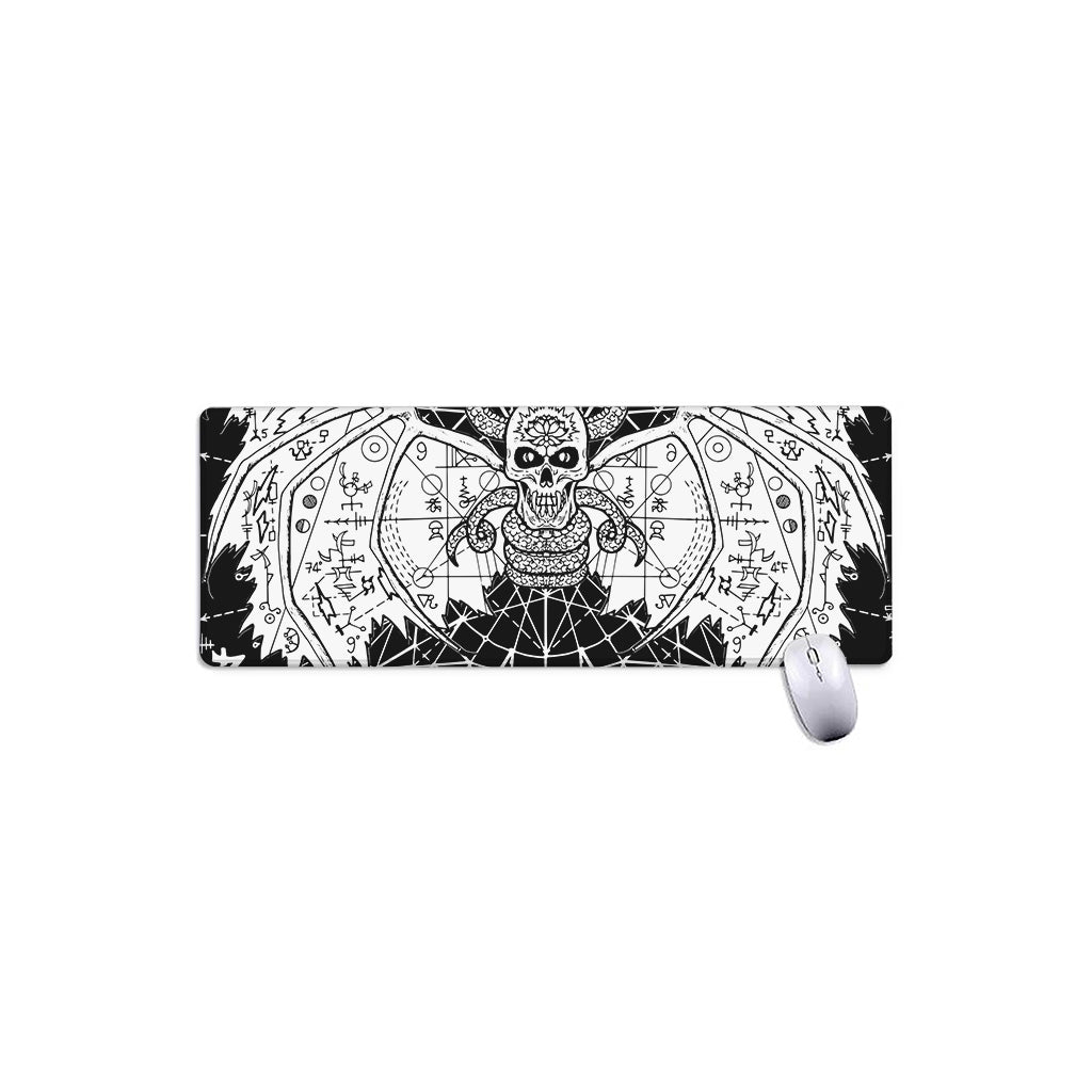 Black And White Demon Wicca Print Extended Mouse Pad