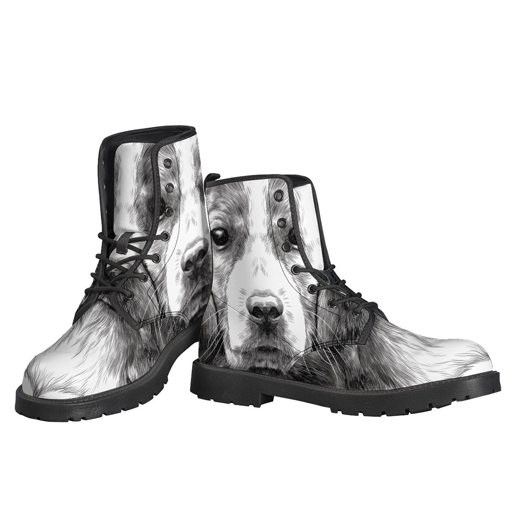 Black And White Drawing Beagle Print Backpack