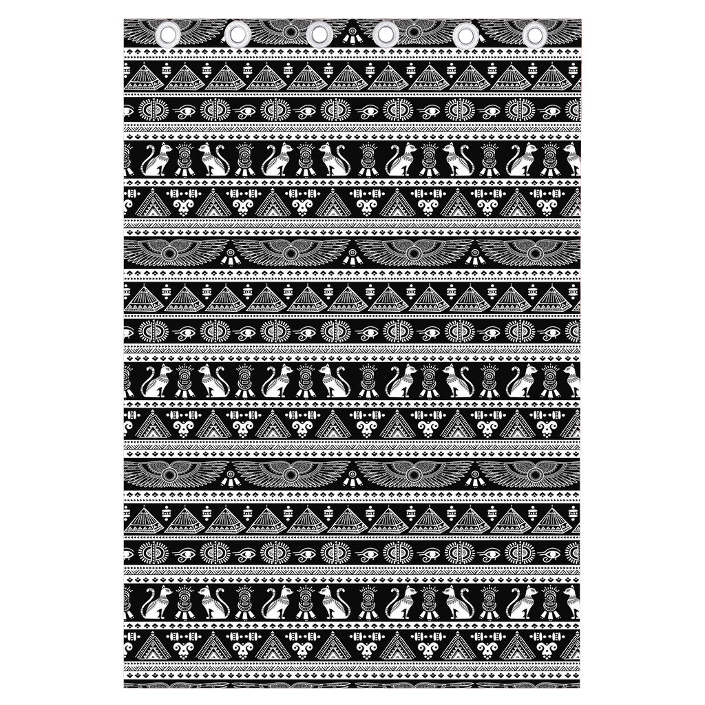 Black And White Egypt Pattern Print Curtain