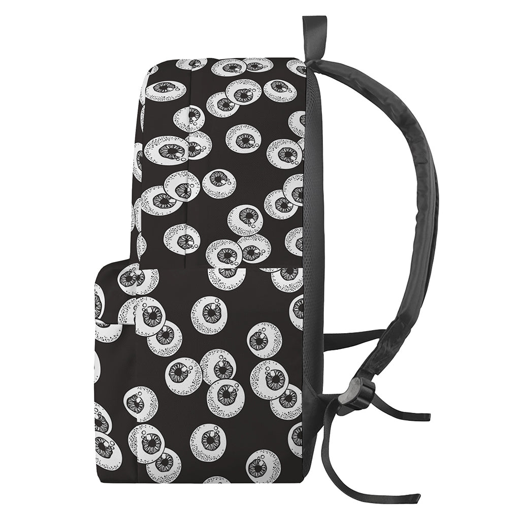 Black And White Eyeball Pattern Print Backpack