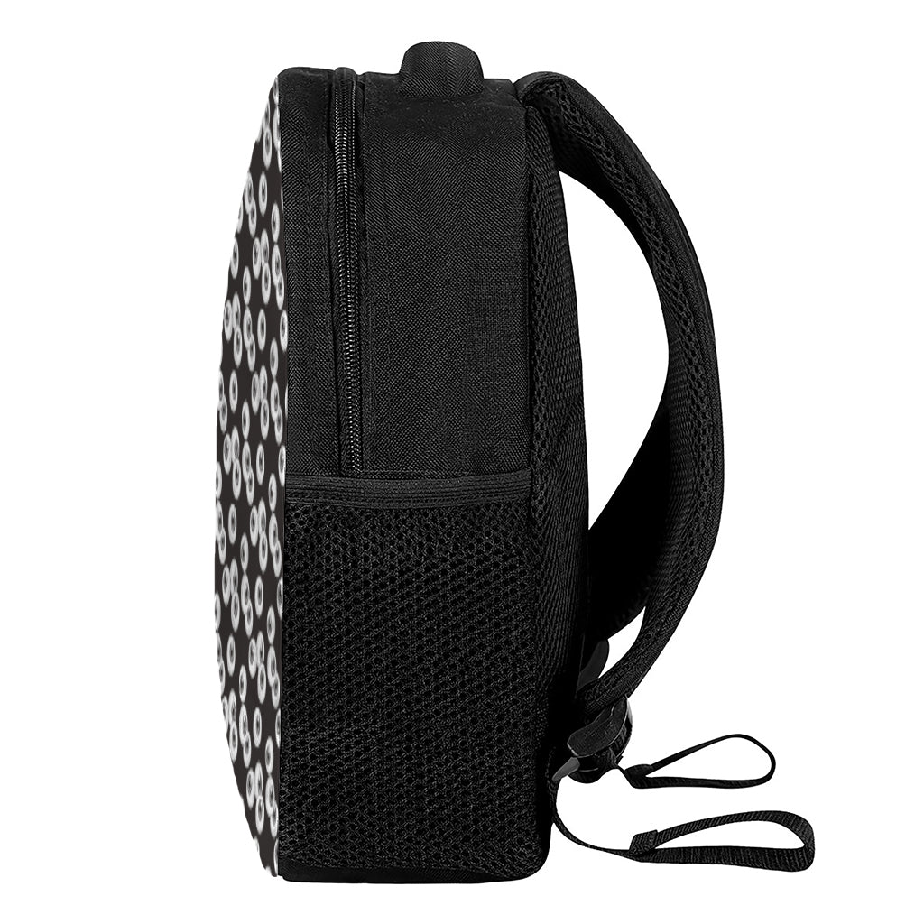 Black And White Eyeball Pattern Print Casual Backpack