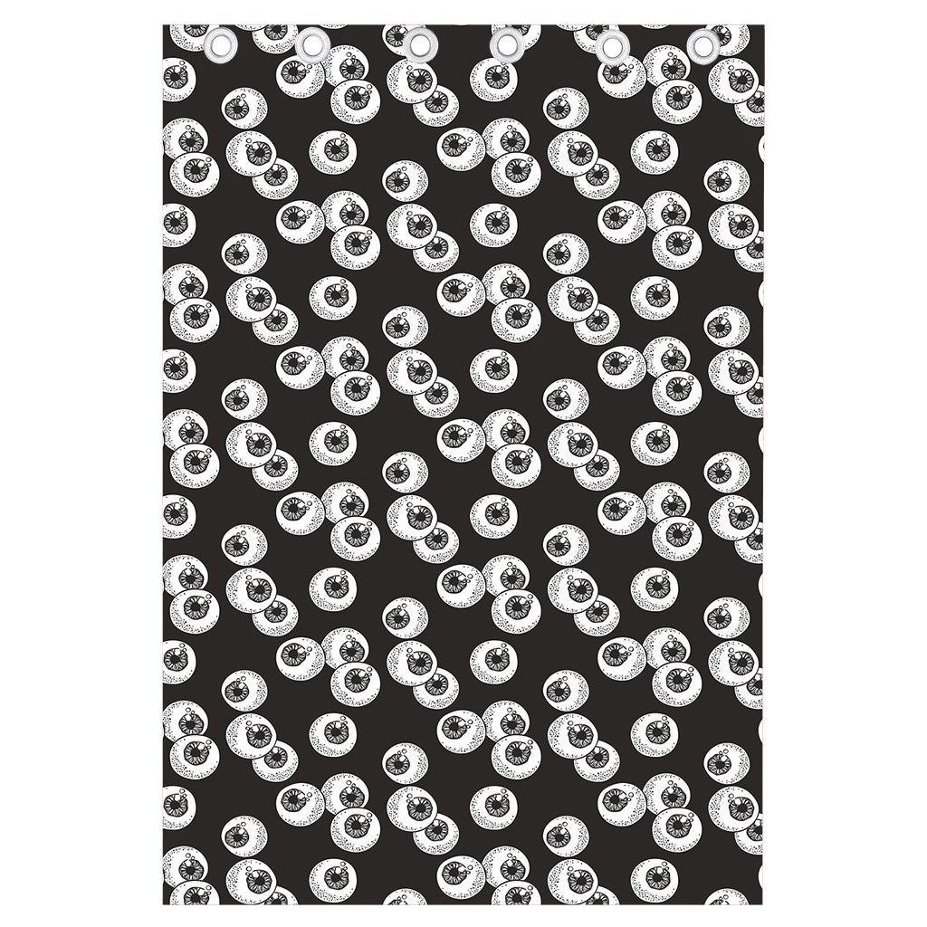 Black And White Eyeball Pattern Print Curtain