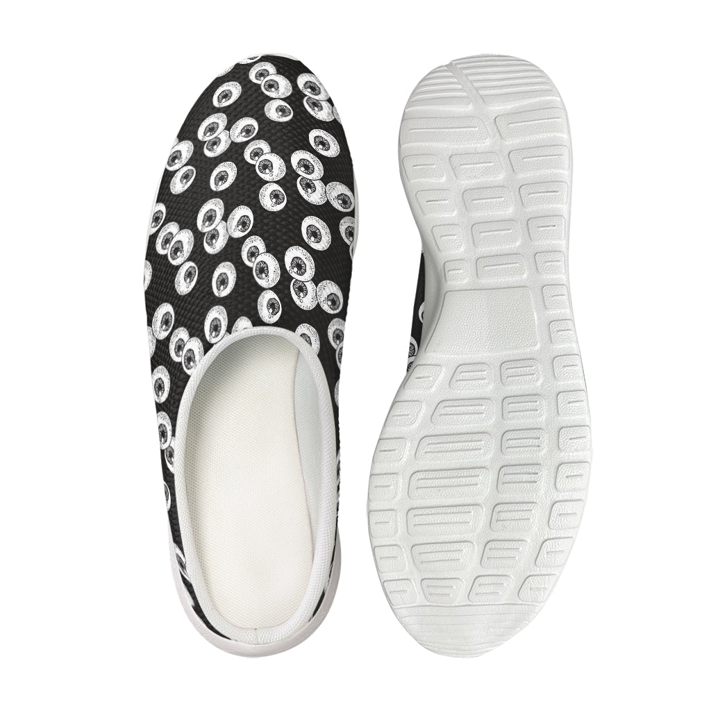 Black And White Eyeball Pattern Print Mesh Casual Shoes