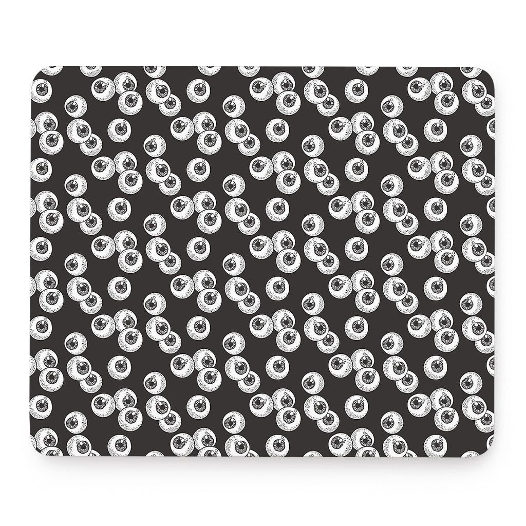 Black And White Eyeball Pattern Print Mouse Pad
