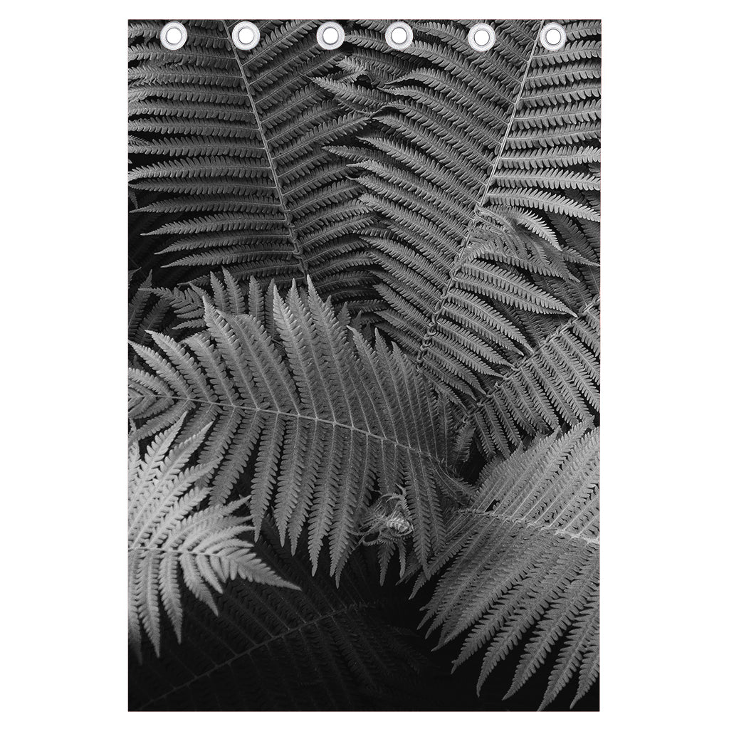 Black And White Fern Leaf Print Curtain