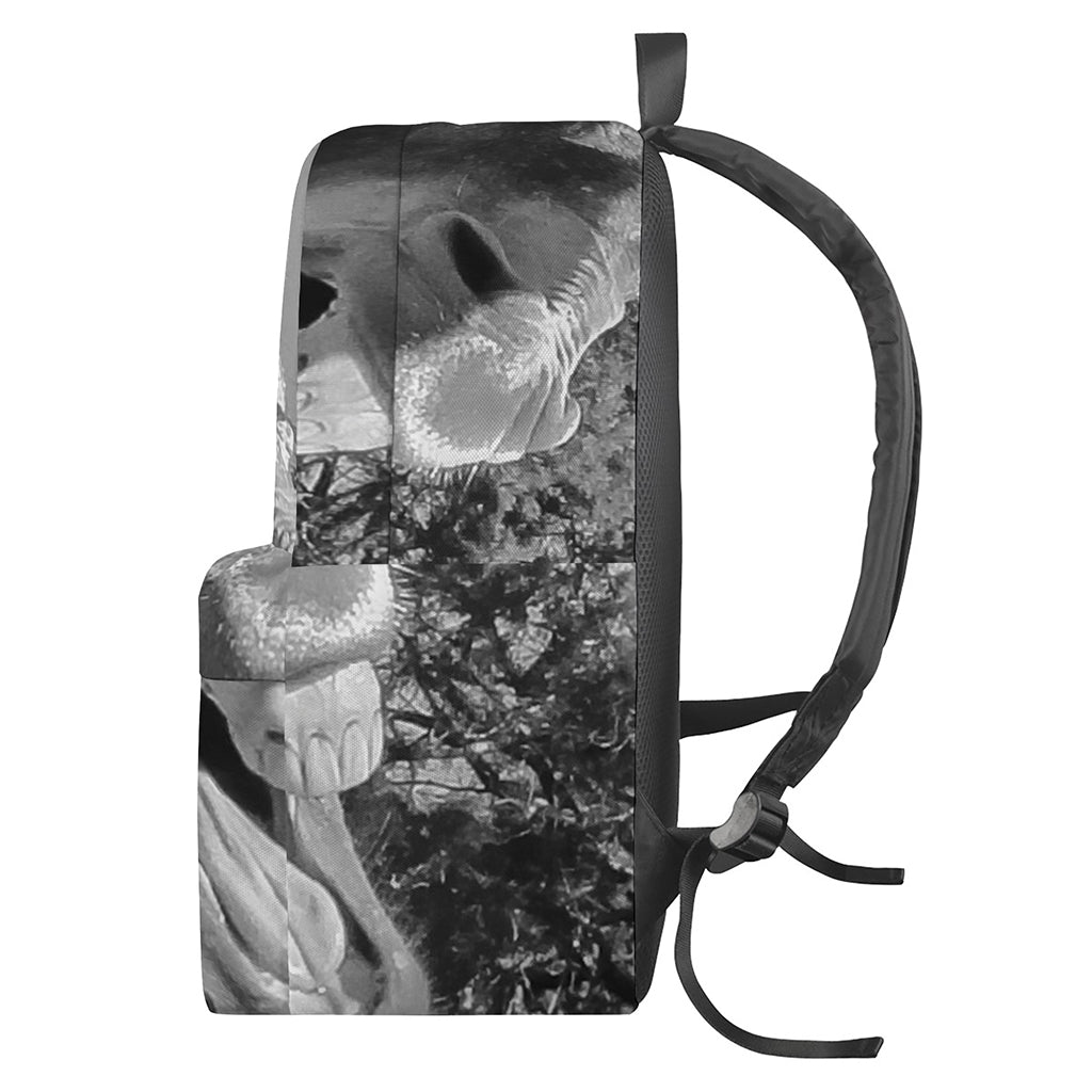 Black And White Funny Donkey Print Backpack