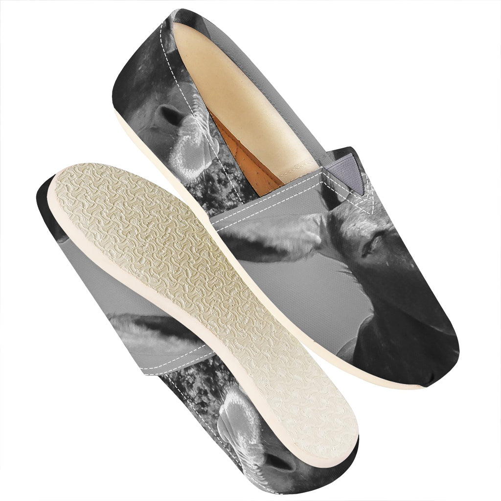 Black And White Funny Donkey Print Casual Shoes