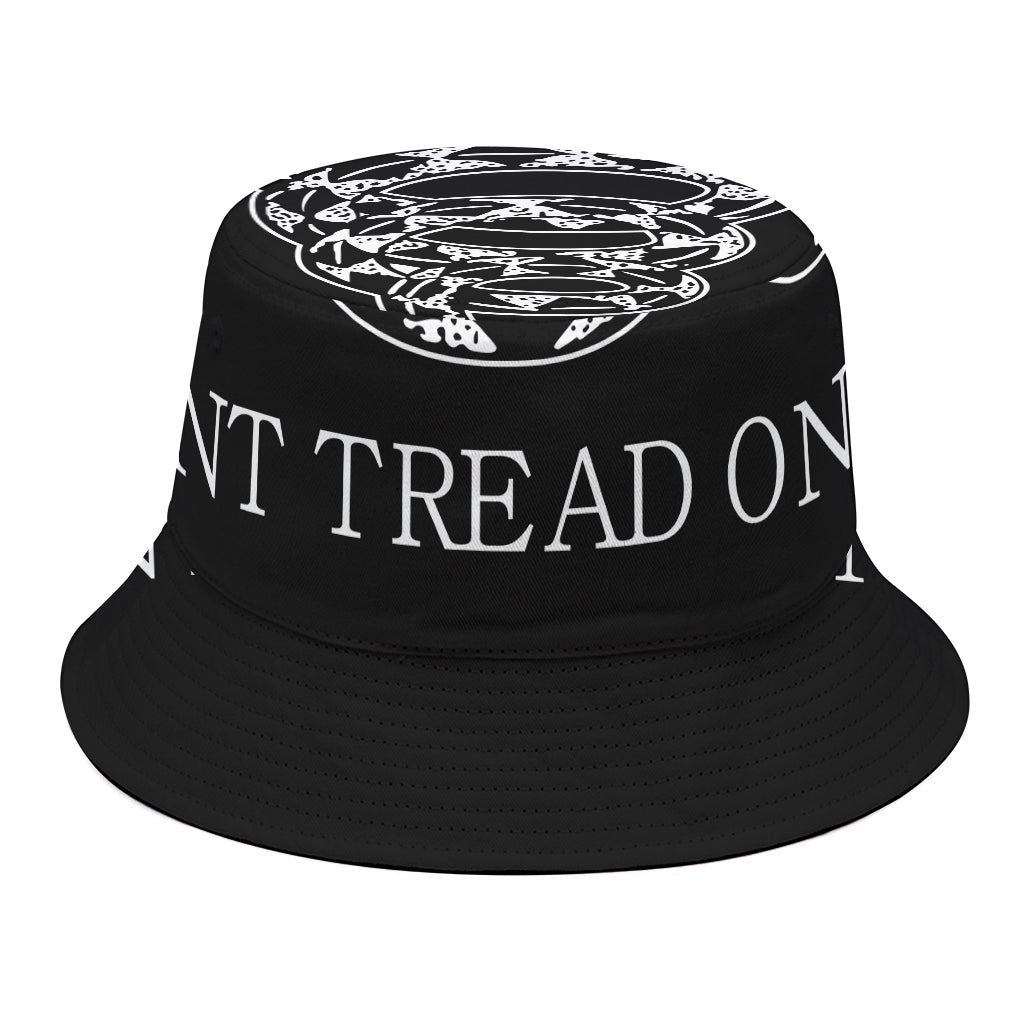 Black And White Gadsden Flag Print Bucket Hat