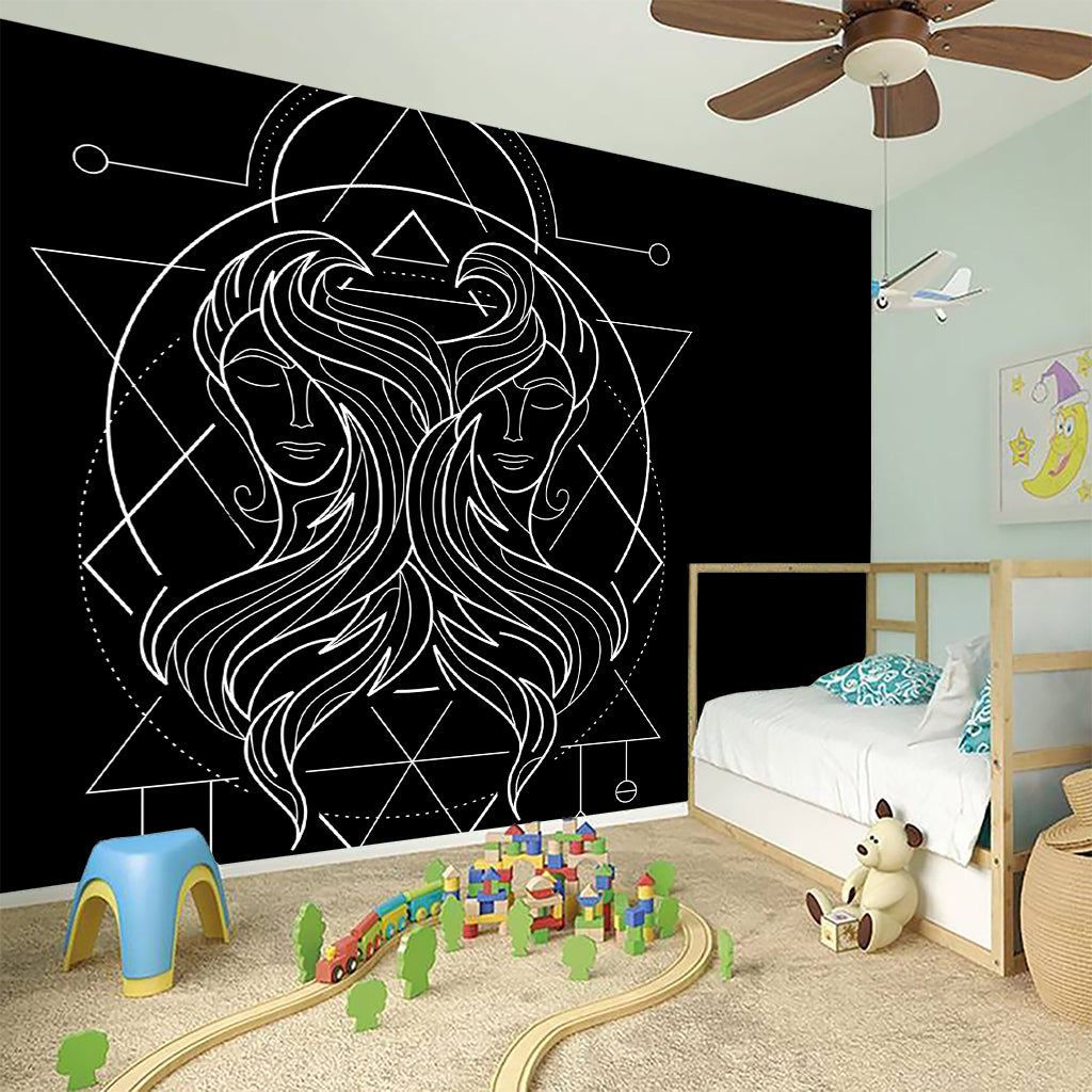 Black And White Gemini Sign Print Wall Sticker