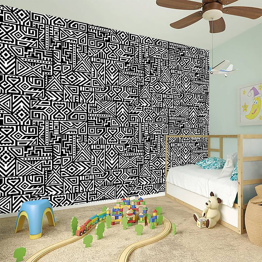 Black And White Geometric African Print Wall Sticker