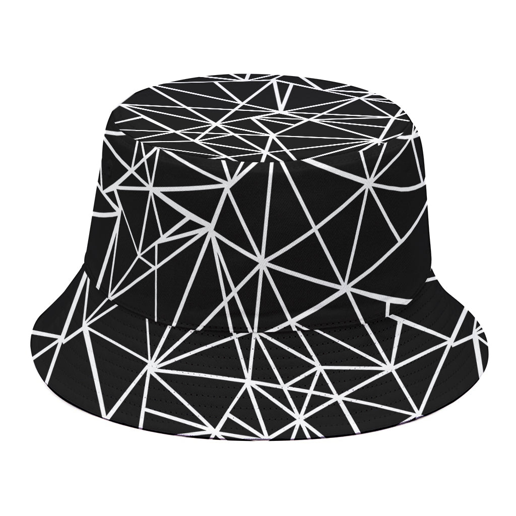 Black And White Geometric Mosaic Print Bucket Hat
