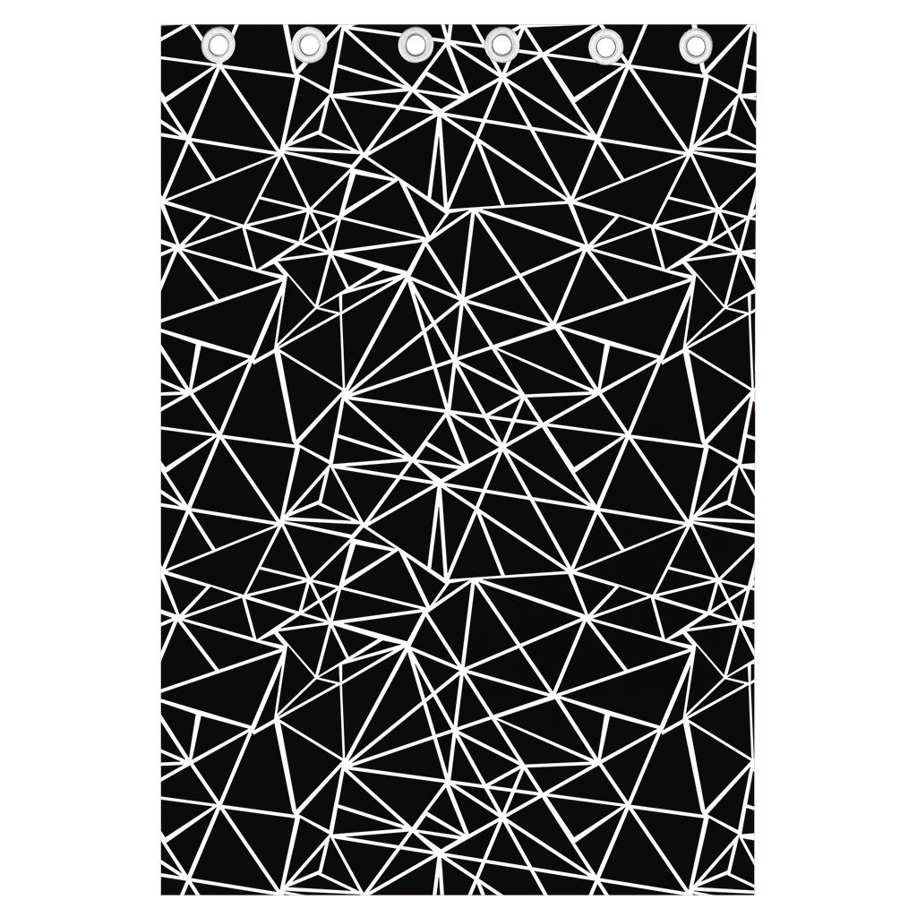 Black And White Geometric Mosaic Print Curtain