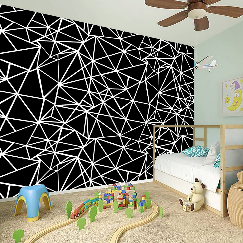 Black And White Geometric Mosaic Print Wall Sticker