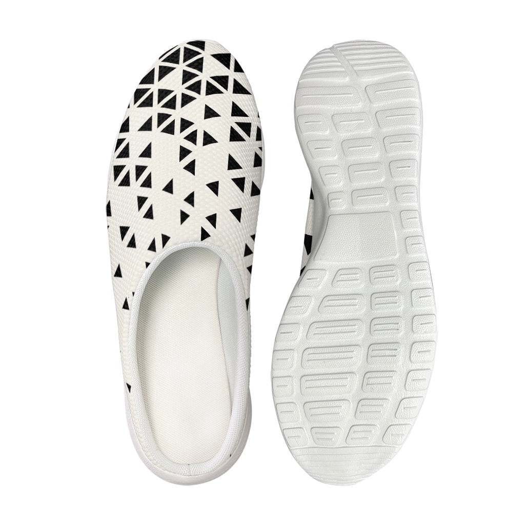 Black And White Geometric Pattern Print Mesh Casual Shoes