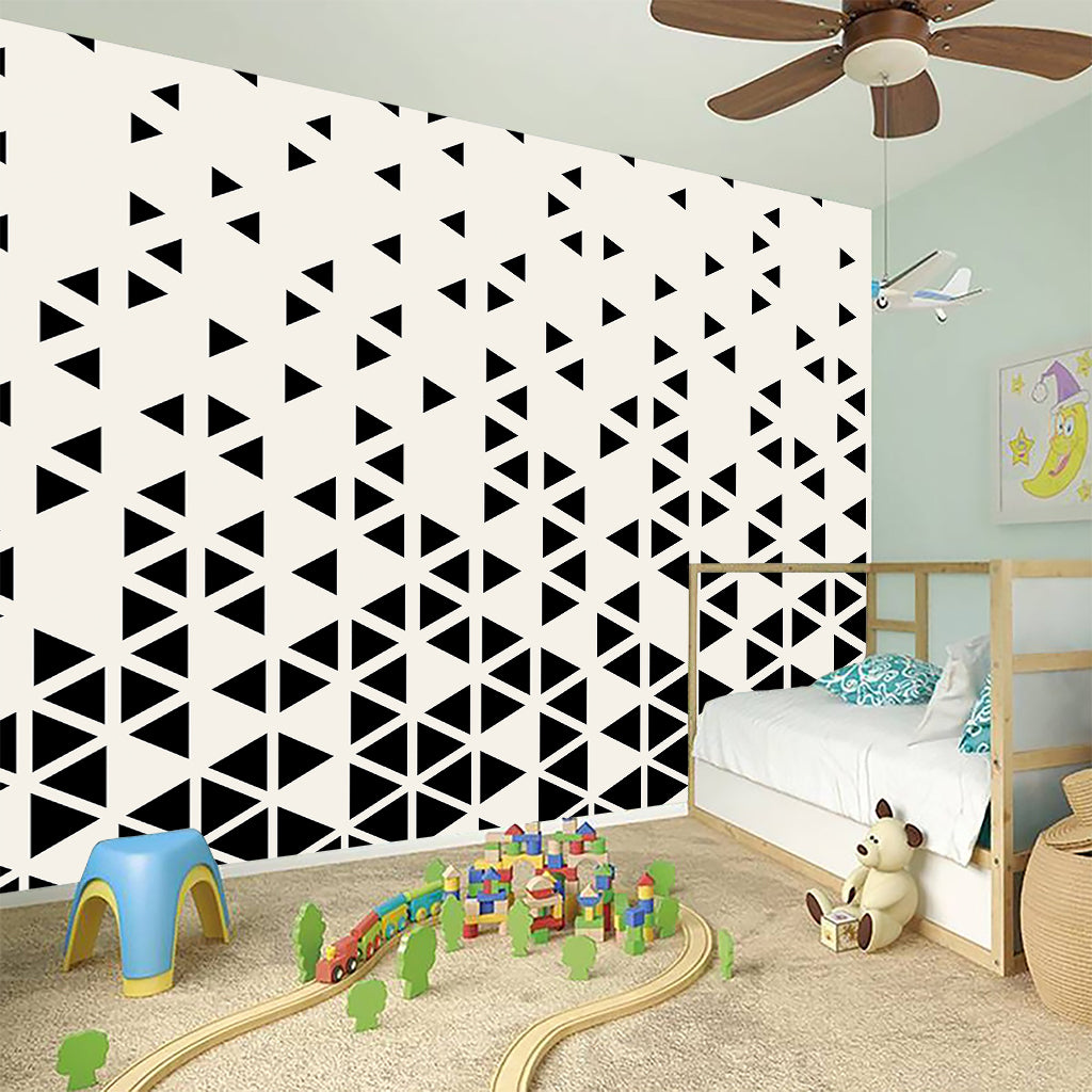 Black And White Geometric Pattern Print Wall Sticker