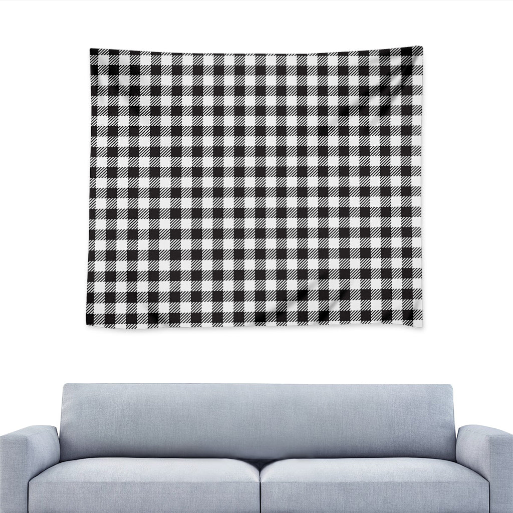 Black And White Gingham Pattern Print Tapestry