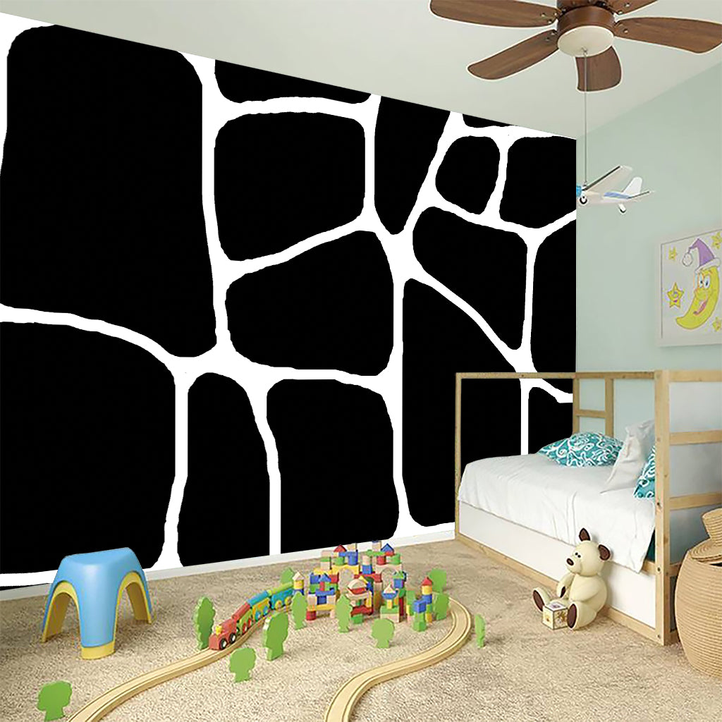 Black And White Giraffe Pattern Print Wall Sticker