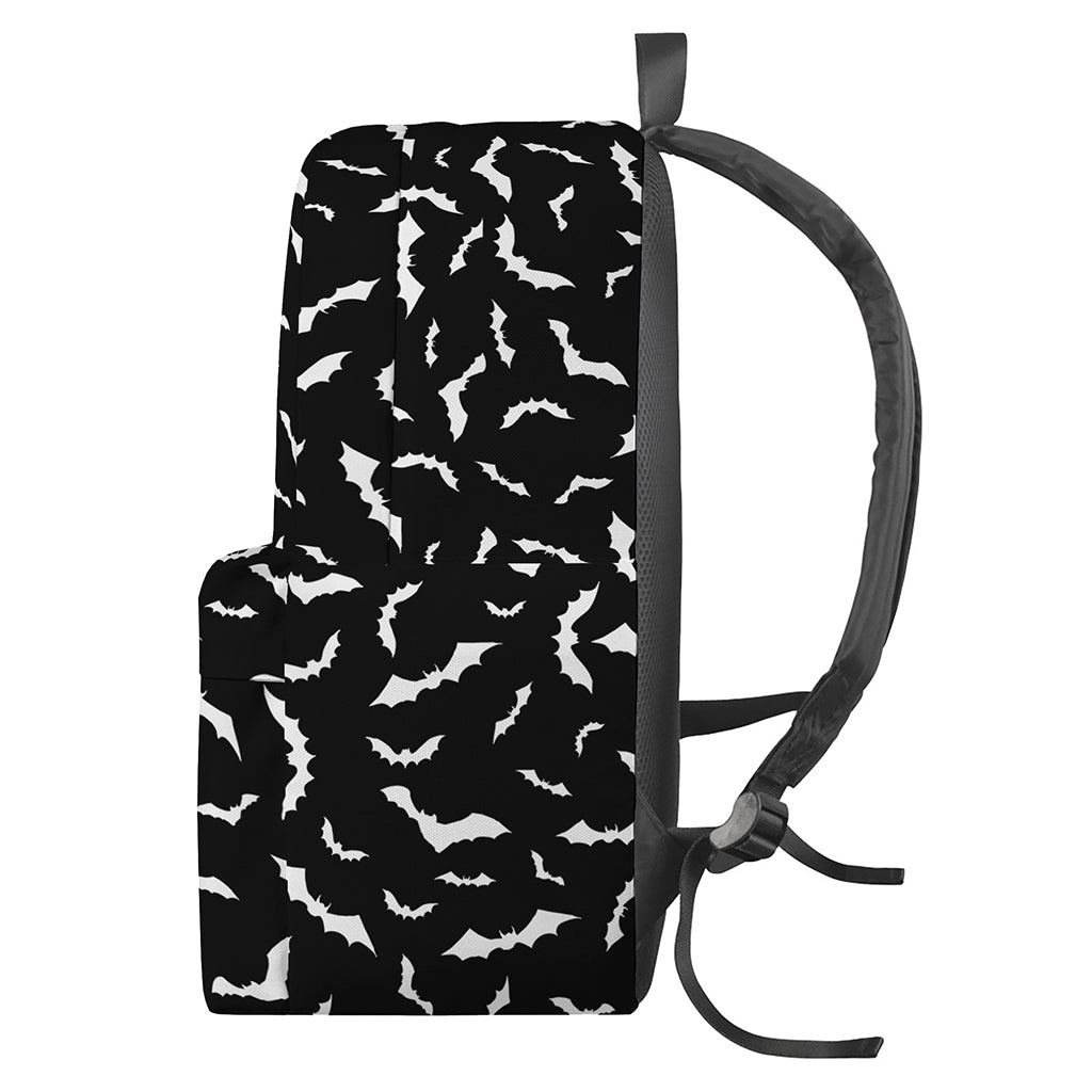 Black And White Halloween Bat Print Backpack