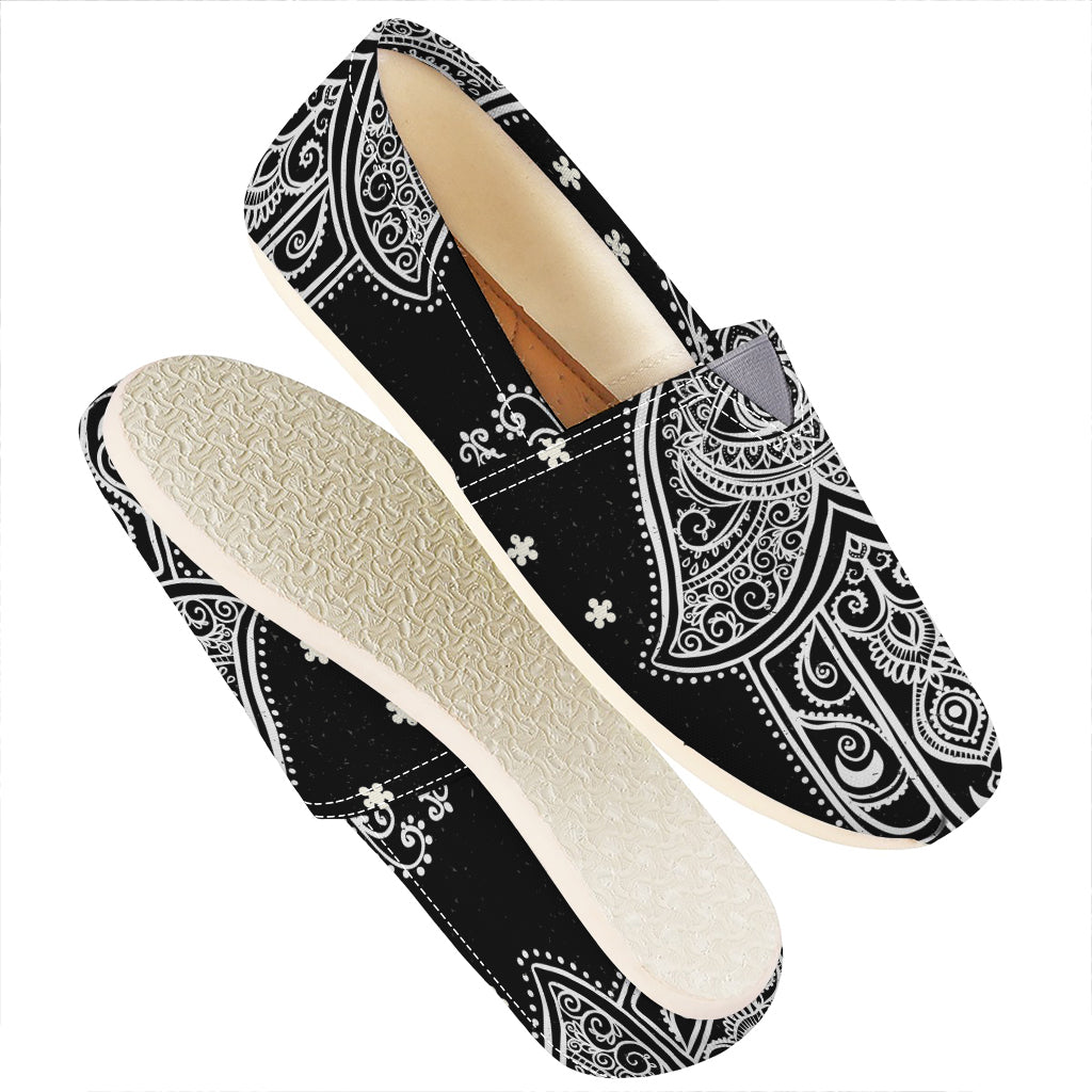 Black And White Hamsa Print Casual Shoes