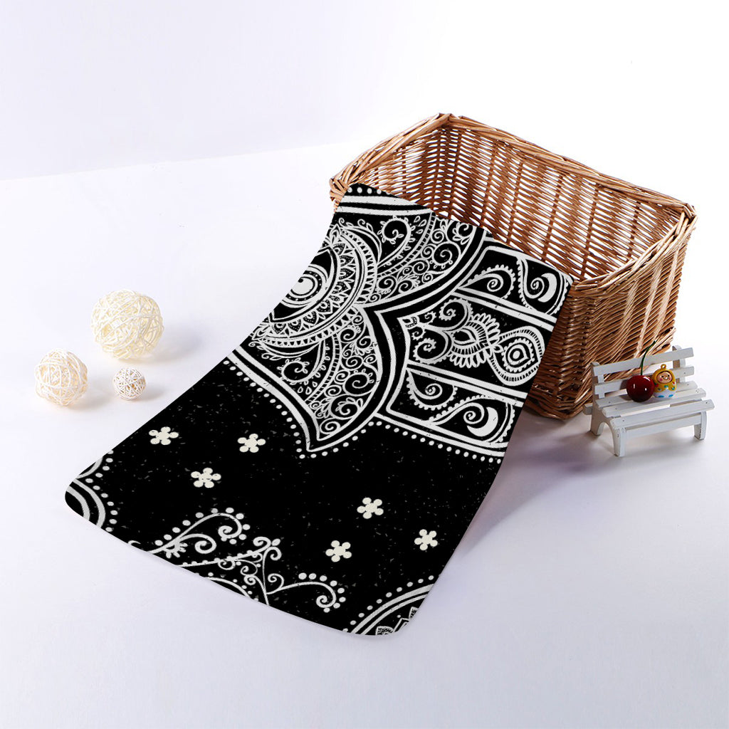 Black And White Hamsa Print Towel
